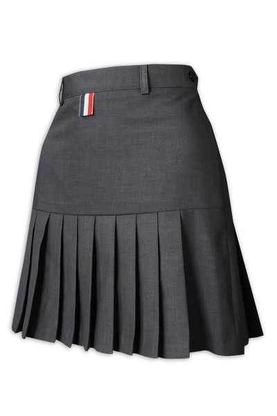 CH195 design grey pleated skirt for women's wear  supply invisible zipper pleated skirt  pleated skirt hk center 45 degree